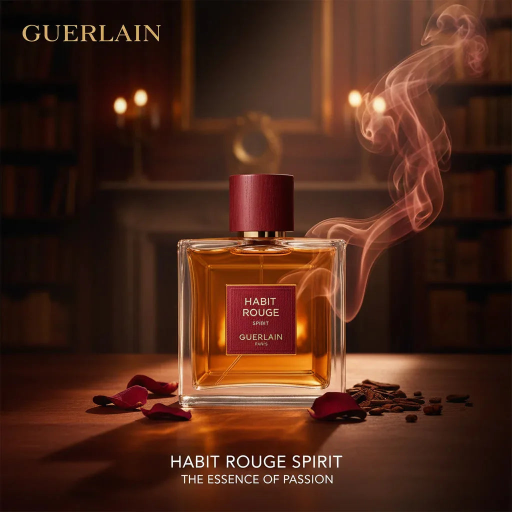 HABIT ROUGE SPIRIT – Eau de Parfum – Vaporisateur 100 ml | Oriental Ambré & Intensité Raffinée
